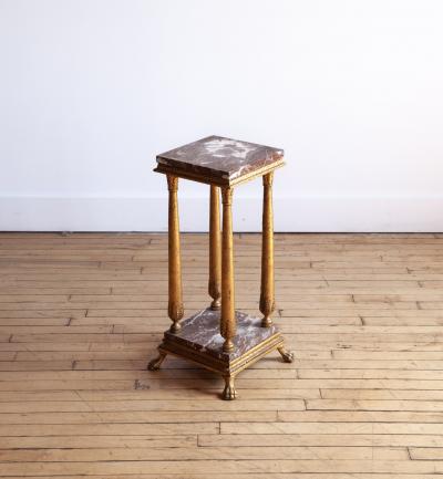 Empire Style Gilded Marble Pedestal 19th Century