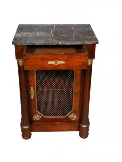 Empire Style Mahogany and Ormolu Mounted Bedside Cabinet