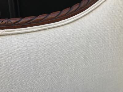 Empire Style Tall Back Loveseat with Carved Mahogany Base