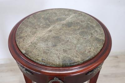 Empire Style Wooden Gu ridon with Bronze and Marble Top