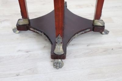 Empire Style Wooden Gu ridon with Bronze and Marble Top