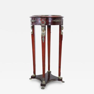 Empire Style Wooden Gu ridon with Bronze and Marble Top