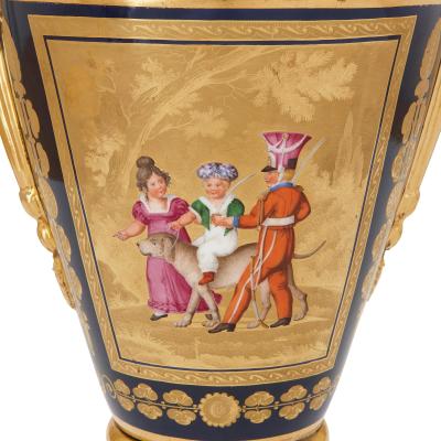 Empire period Paris porcelain antique painted vase