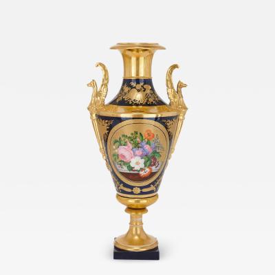 Empire period Paris porcelain antique painted vase