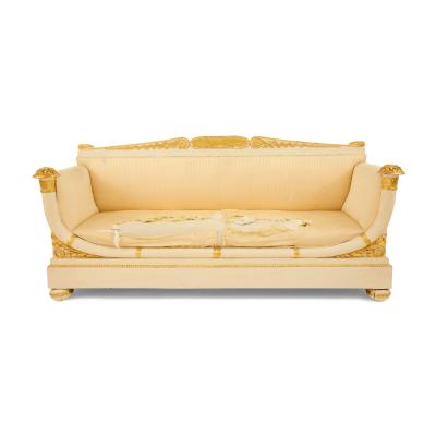 Empire period gilt and painted wood three piece salon suite