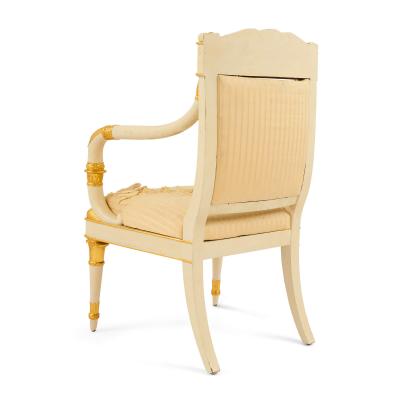 Empire period gilt and painted wood three piece salon suite