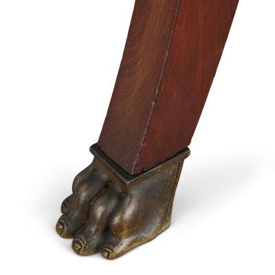 Empire period ormolu and mahogany swans heads stool