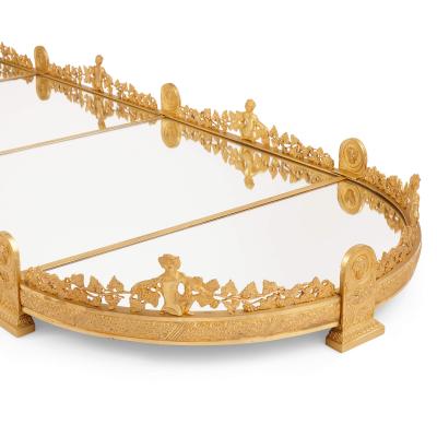 Empire style gilt bronze and mirror surtout de table centrepiece