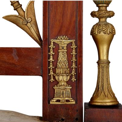 Empire style mahogany and gilt bronze side chair