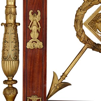 Empire style mahogany and gilt bronze side chair