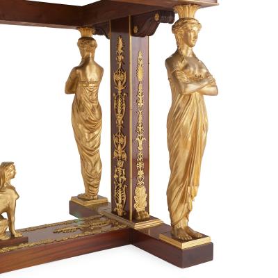 Empire style ormolu mounted mahogany antique centre table