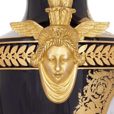 Empire style porcelain and gilt bronze Napoleon vase