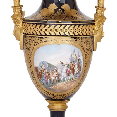 Empire style porcelain and gilt bronze Napoleon vase