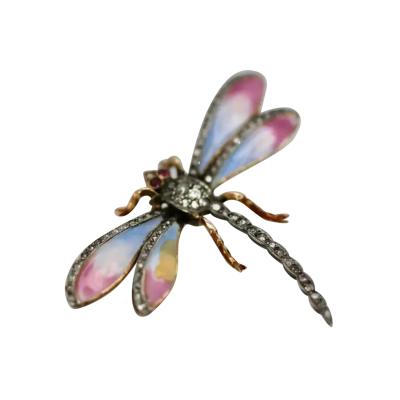 Enamel Butterfly Pastel Colors 14K