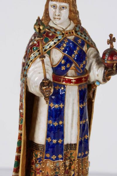 Enamel Gold and Rock Crystal Figure of Emperor Maximilian I by Reinhold Vasters