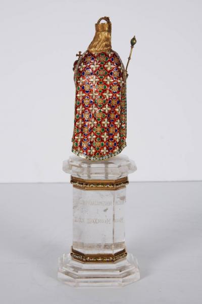 Enamel Gold and Rock Crystal Figure of Emperor Maximilian I by Reinhold Vasters