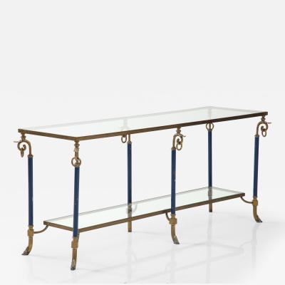 Enamel on brass console table