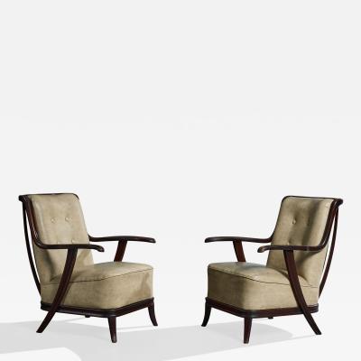 Englander Bonta Lounge Chairs with Wood and Vinyl Argentina 1950s