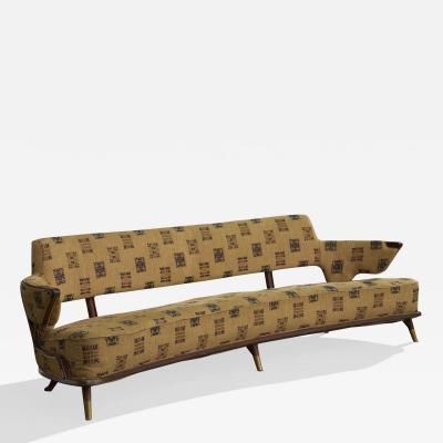 Englander Bonta Sofa with Wood and Fabric Argentina 1950s