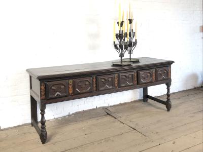 English 17th Century Charles II Oak low Dresser