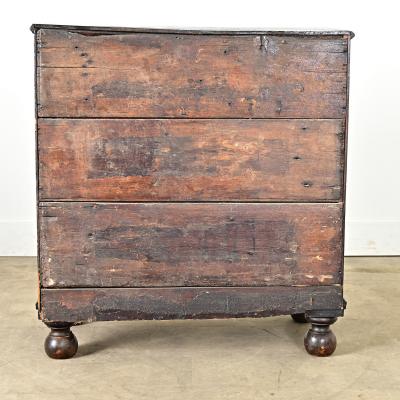 English 18th Century Ebonized Oak Carved Chest
