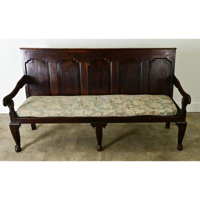 English 18th Century Oak Settle Bench