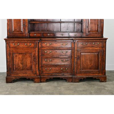 English 18th Century Solid Oak Welsh Dresser