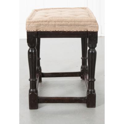 English 18th Century Stool Painted Black