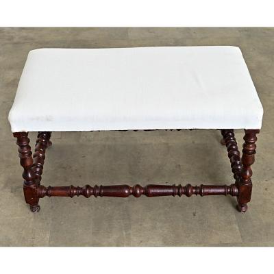 English 19th Century Bobbin Turned Oak Bench