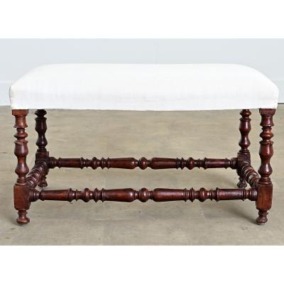 English 19th Century Bobbin Turned Oak Bench