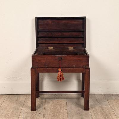 English 19th Century Brass Mounted Campaign Desk