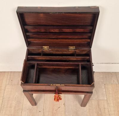 English 19th Century Brass Mounted Campaign Desk