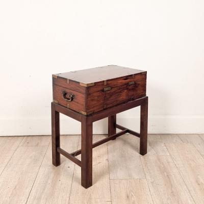 English 19th Century Brass Mounted Campaign Desk