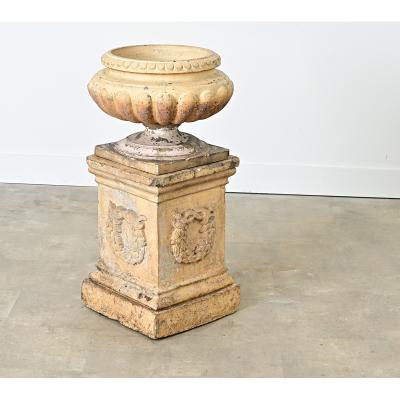 English 19th Century Doulton Campania Urn on Pedestal