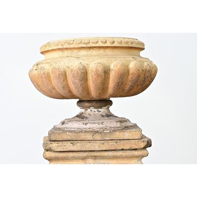 English 19th Century Doulton Campania Urn on Pedestal