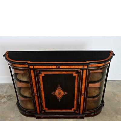 English 19th Century Ebonized Inlay Credenza