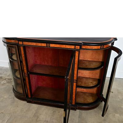 English 19th Century Ebonized Inlay Credenza