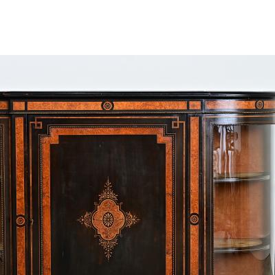 English 19th Century Ebonized Inlay Credenza
