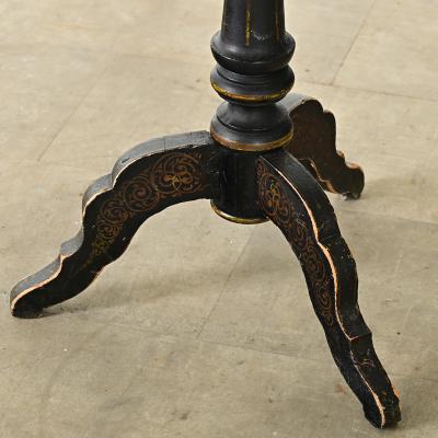 English 19th Century Ebonized Tilt top Tea Table