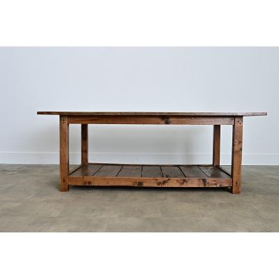 English 19th Century Farmhouse Table in Coffee Table Height