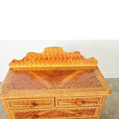 English 19th Century Faux Bois Painted Chest