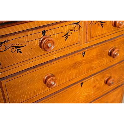 English 19th Century Faux Bois Painted Chest