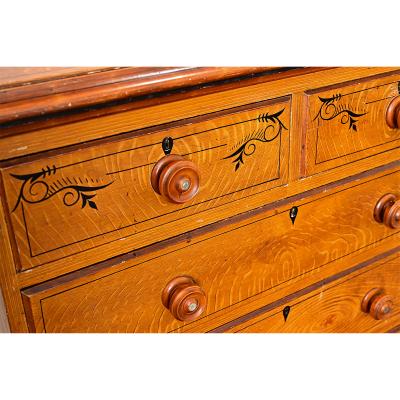 English 19th Century Faux Bois Painted Chest