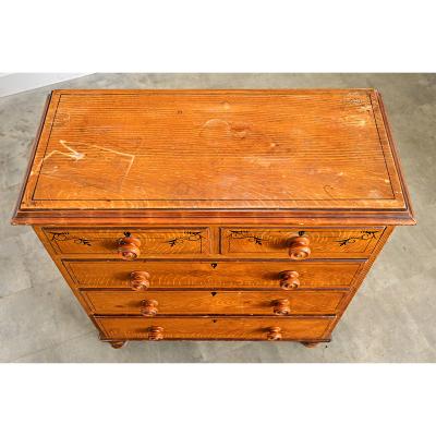 English 19th Century Faux Bois Painted Chest