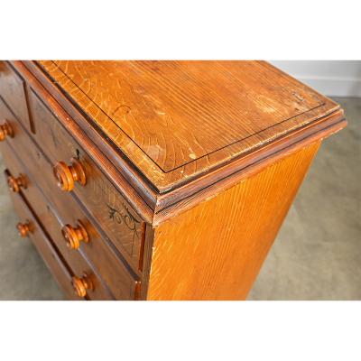 English 19th Century Faux Bois Painted Chest