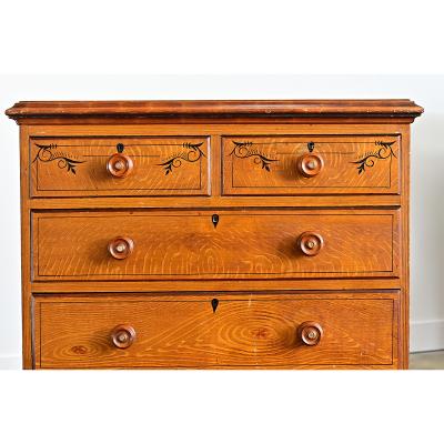 English 19th Century Faux Bois Painted Chest