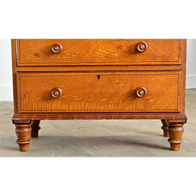 English 19th Century Faux Bois Painted Chest