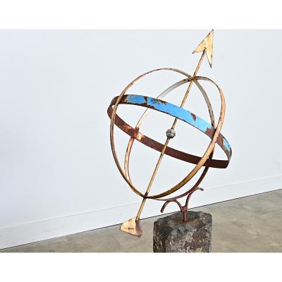 English 19th Century Garden Armillary Sphere on Column