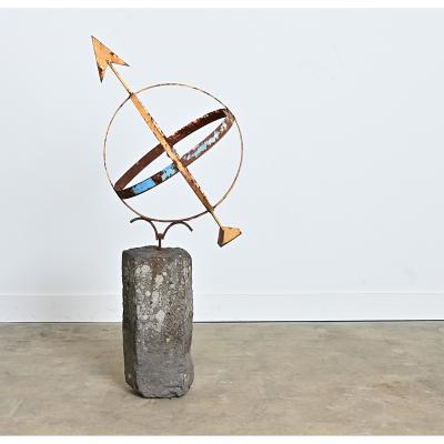 English 19th Century Garden Armillary Sphere on Column