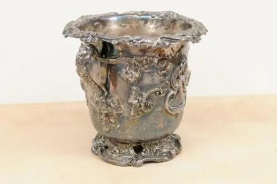 English 19th Century George III Sheffield Silver on Copper Champagne Bucket